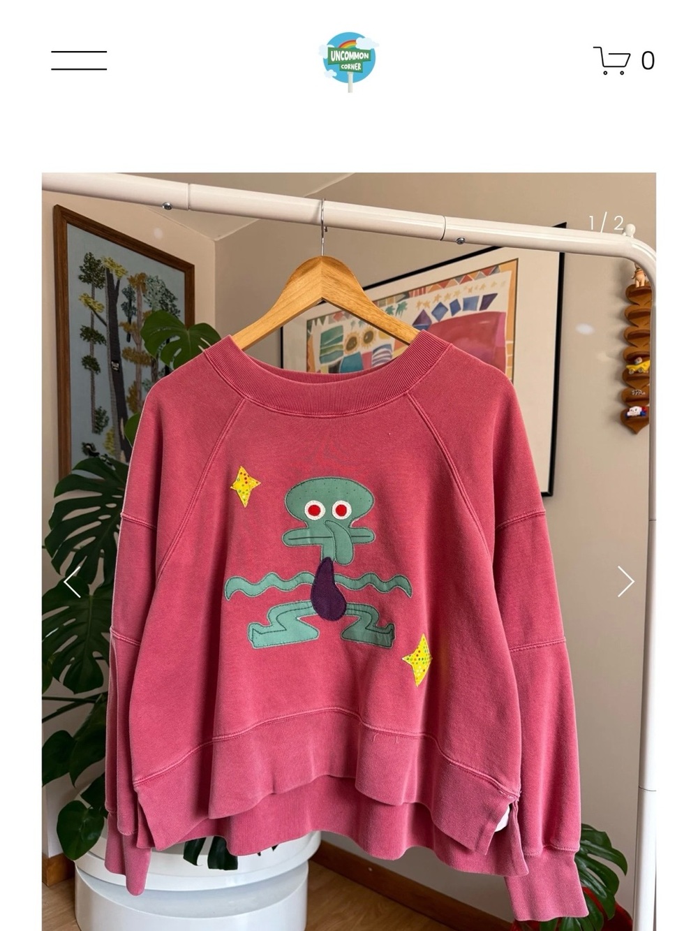 Dancing Squidward Crewneck Sweatshirt Abercrombie & Fitch Pink SpongeBob